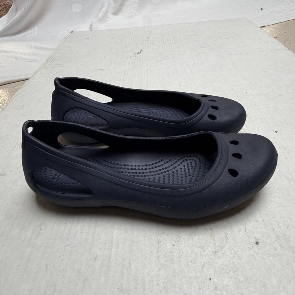 Crocs Kadee Ballet Flats Womens 10 Slip On Shoe Black Lightweight Vacation